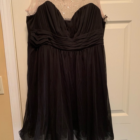 Plus size 20 illusions Beaded top black swing dres - Picture 3 of 6